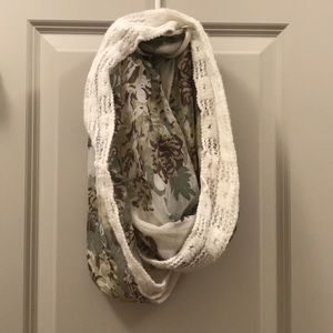 Floral and knit infinity scarf